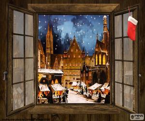 yapboz Noel pazarı, pencere